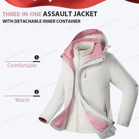 Resim Kadın Ekstrem Soğuk Hava Montu - Fermuarlı Cepli, Düğmeli Kapüşonlu, Dik Yaka - Esnemeyen Kumaş, Kayak, Yürüyüş, Kamp için - Kışlık Dış Giyim (Sonbahar/Kış) - Kolay Bakım Tasarımı, Yürüyüş Giyim, Sportif Görünüm 