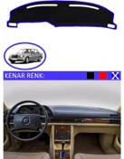 Resim Torpido Koruma Halısı Siyah Kenar Renk Mavi Mercedes S Class W 126 1979-1991 İle Uyumlu 