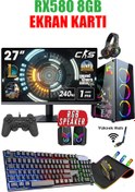 Resim DMC N293 (GTA 5) Ryzen 7 5700,32GB,512GB M2 SSD,500gb Hdd,8GB RX580,27"240hz Oyuncu Masaüstü Bilgisayar 