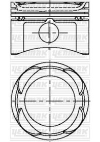 Resim YENMAK 31-04287-000 Piston + Segman Std 70.8 Mm ( Fiat : Punto / Palio / Albea 1.2 16V ) 46744125 3104287000 (WM546242) (Fiyat:4 Adet İçindir) 