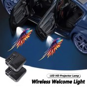 Resim 2 adet Renkli Melek Kanatlı LED Araba Kapısı Hoşgeldiniz Işıkları, Evrensel Uyumluluk, Pil ile Çalışır, 5V Çalışma Gerilimi, Araç İçi Dekoratif Projeksiyon Lambası, Otomatik Dış Aydınlatma Aksesuarı, Saygı Işıkları | Melek Kanadı Tasarımı | Dekoratif Işıklar, Pil Olmadan 