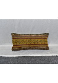 Resim Zehra Abla Halı Yeni El Dokuma Dekoratif Lumbar Kilim Kırlent Yastık Kılıfı 6597 Çok Renkli 