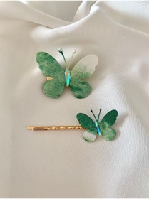 Resim Atelier Çağla 2’li Yeşil Kelebek Çocuk Toka Seti 