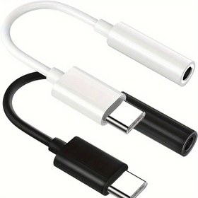 Resim 2 adet USB C 3.5mm Ses Kulaklık Adaptörü iPhone 16/16 Pro/15/Pro Max/Plus, USB C Aux Dongle Kablosu Samsung Galaxy S24 Ultra, MacBook, iPad, Note, Type C Cihazlarla Uyumlu 