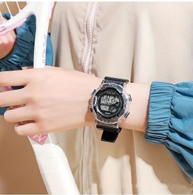 Resim Elmpaly Unicorn Alarm Clock Spor Saati - Öğrenci Ve Çiftler İçin Silikon Bileklik, Siyah Diğer 