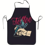 Resim Tattoo Artist Önlüğü - Dayanıklı Polyester Fiber, Şefler, Pişirme, Bahçe ve Mutfak Eğlencesi için Uygun 