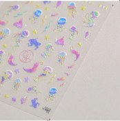 Resim Denizyıldızı Japon Balığı Denizanası Denizatı Kabarcıklar Kabuklu Okyanus Gevrek Balina Sazan Yapışkanlı Nail Art Etiketler Manikür Çıkartmaları Pembe Bronz 