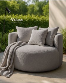 Resim Velura Home & Living Miz Berjer & Puf & Armut & Tekli Koltuk & Dinlenme Koltuğu - Latte 