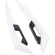 Resim Tongdashop Universal Aksesuarlar Motorcycle Yan Spoiler Dinamik Kanat Çiftli Sticker Beyaz 