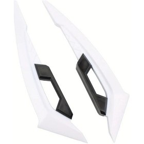 Resim Tongdashop Universal Aksesuarlar Motorcycle Yan Spoiler Dinamik Kanat Çiftli Sticker Beyaz 