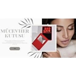 Resim Madam&matmazel Kadın Modası Bahar Kampanyası Madam Matmazel Güllü Takı Kutusu, Kolye, Küpe, Set, Organizer, Dekoratif, Romantik, Hediye 