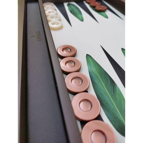 Resim KAYIGO TAVLA YEŞİL YAPRAK DESENLİ 