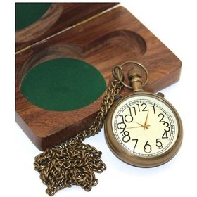 Resim 9000613290516drvs - Ahşap Kutulu Pirinç Köstekli Saat Model 3 