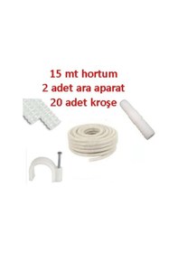 Resim Klima Su Tahliye Hortumu 15 Metre + 2 Ek Parça + 20 Adet Kroşe 
