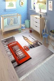 Resim Cotton Şönil Kaymaz Tabanlı Yıkanabilir Antibakteriyel Dijital Baskı Çocuk Halısı, 160 x 350 CK-10070A-CTN 
