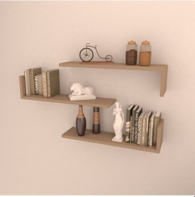 Resim Rafkestir 3 Lü L Raf Set ( 60 Cm ) Cappicino 