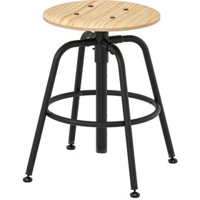 Resim Çam Tabure, Siyah Renk Meridyendukkan Metal Ayaklar ,ayarlanabilir Yükseklik Mutfak Masa Taburesi 