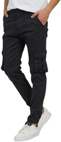 Resim Kargo Cepli, Fermuarlı Paça Lastikli Esnek Kumaş Slim Fit Gabardin Erkek Kargo Pantolon 