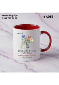 Resim Öğretmenler Günü Hediyesi Anaokulu Öğretmeni Hediye Kupa Bardak-öğretmen Hediyelik Kırmızı 