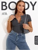 Resim Cecile Kısa Kollu Body Büyük Bedenler 355975845 Grafit 