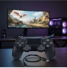 Resim Ps4 Uyumlu Kablosuz Oyun Kolu - Gamepad, Led Göstergeler 
