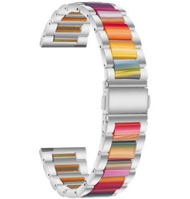 Resim Sones Samsung Uyumlu Akıllı Saat 20mm Üç Boncuklu Çelik + Reçine Saat Kordonu 