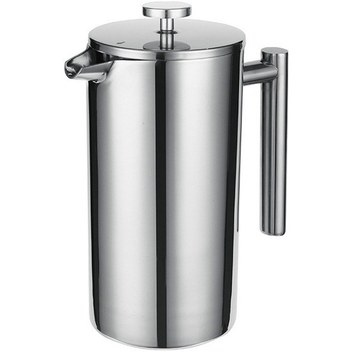 French Press 304 Paslanmaz Çelik Termal Kahve Makinesi Çay Makinesi 800 ML 3 Filtre Gümüş Su Isıtıcısı