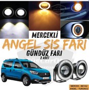 Resim Dacia Dokker 2012-2022 Uyumlu Üniversal Mercekli Angel Sis Farı Metal Su Geçirmez 76 Mm Turu Halkalı Gündüz Farı Sis Farı 55486241 