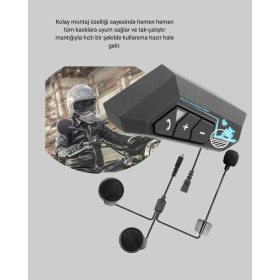 Resim Pileli Store Motosiklet Kask Kulaklığı Bluetooth 5.0 Gürültü Önleme ve Hızlı Bağlantı 