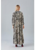 Resim Işşıl 4532-safari Desen Pamuklu Hamile Maxi Elbise 001 