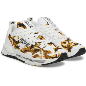 Resim Versace Kadın Fondo Dynamic Dis. SAA Barok Desenli Sneaker - Beyaz/Altın Sarısı 