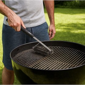 Resim Go İthalat Mangal Izgara Temizleme Fırçası - Paslanmaz Çelik Telli, Uzun Saplı Grill Temizlik Aparatı 