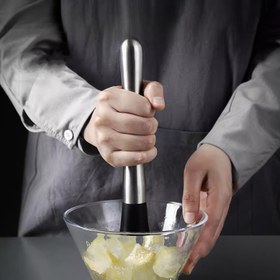 Resim Buz Kırıcı ile Paslanmaz Çelik Sıkma Mutfak Aleti - Elde Sıkma Limon Sıkacağı, Taze İçecekler ve Smoothies için Mükemmel, Bar Aleti | Modern Mutfak Aleti | Dayanıklı Yapı 