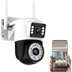 Resim 4k 8mp Çift Kameralı Kablosuz Ip Kamera Gece Görüşlü, Ip66 Su Geçirmez, Uzaktan İzlemeli Ptz Kamer 