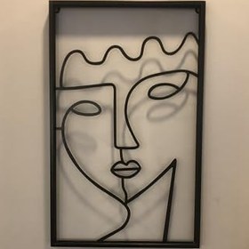 Resim VonaHome Dekoratif Metal Duvar Tablosu - Yüz Figürlü - 31x2x50cm 