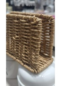 Resim Kare Rattan Peçetelik Mien Doğal, Dekoratif & Sunumluk Açık Kahverengi 