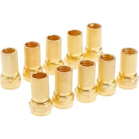 Resim Ata Elektronik Sarı Gold 10 Adet Uydu Cihazları Için Kablo Soket Ucu Uç Jak Jack F Konnektör Ef Fe Tip 