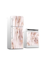 Resim Buzdolabı Ve Bulaşık Makinası Beyaz Eşya Sticker Kaplama Soyut Altın 