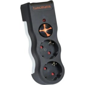 Resim Tuncmatik Powersurge 2-Surge Protection Uzatma Kablosu 525 Joule Siyah Anahtarlı Güvenli Kullanım 