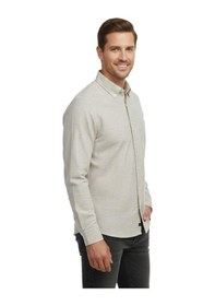 Resim Erkek Klasik Uzun Kol Tek Cepli Gömlek Bgl-st04821 Bej 