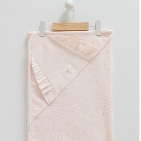 Resim Kız Bebek Yaprak Desenli Battaniye 80 90-1297 Pembe 