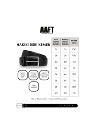 Resim Mft Leather Hakiki Deri Erkek Kemer Dikişli, 3,5cm, Siyah 7458 Siyah 