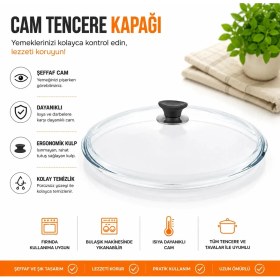 Resim Arcak2 Karaca Kulp + 22 cm Tencere Sahan Tava Cam Kapağı 
