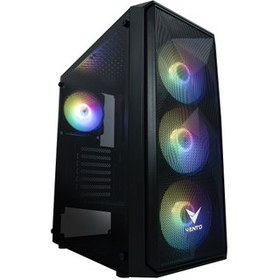 Resim Vento VG10F Mid Tower 650W 80+ Bronze Temperli Cam RGB Atx Gaming Kasa 