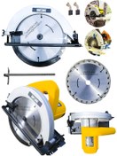 Resim Genel Markalar Metal Çift Dişli Sistem 185 MM Bakır Motor Ahşap Sunta Kesme Daire Testere Makinesi 