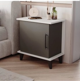 Resim Reyo Home Enda Adela Raflı Modern Komodin Antrasit 