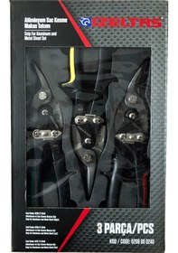 Resim İzeltaş Sac Kesme Makas Takımı 3 Parça 