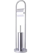 Resim Maxiflow Ayaklı Banyo Tuvalet Kağıtlık Ve Fırçalık Seti 