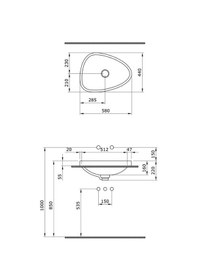 Resim Bocchi Etna Tezgah Üstü Lavabo 58 CM Parlak Beyaz 1112-001-0125 