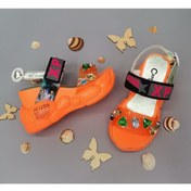 Resim CassidoShoes Anatomik Taban Platform Topuk Rengarenk Taşlı Oranj Kadın Sandalet 